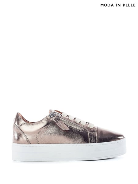 Moda In Pelle Abbiy Chunky Slab Sole Side Zip Lace Up Trainers (F99275) | € 125