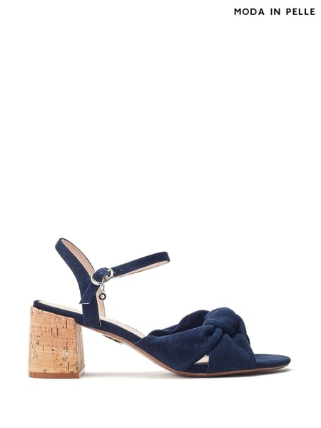 Moda in Pelle Blue Mokara Twist Knot Feature Block Heel Sandals (F99281) | € 140