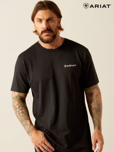 Ariat Big Sky Freedom Western Back Print Graphic 100% Cotton Black T-Shirt (F99632) | 39 €