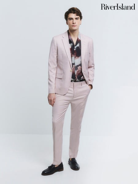 River Island Pink Sharkskin Suit Trousers (G00415) | € 70
