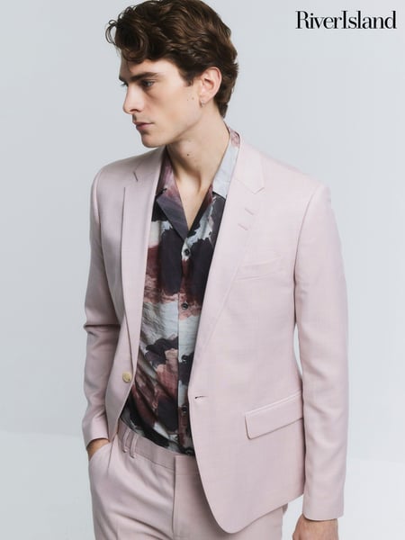 River Island Pink Sharkskin Suit Jacket (G00416) | € 125