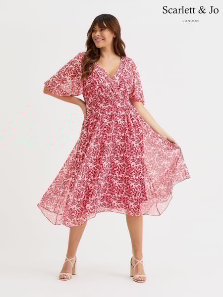 Scarlett & Jo Ivory Red Julie Hanky Hem Dress (G00901) | € 140