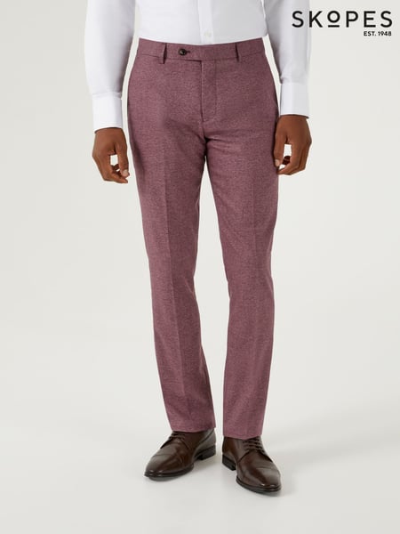 Skopes Red Tapered Fit Jodrell Tweed Effect Suit Trousers (G00948) | € 92