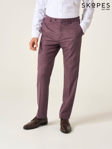Skopes Purple Tailored Fit Jodrell Tweed Effect Suit Trousers (G01082) | € 92