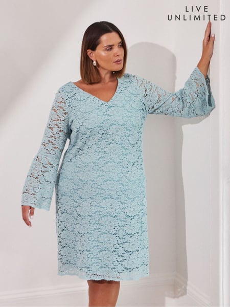 Live Unlimited Blue Dark Lace Dress With Flute Sleeve (G01195) | € 295