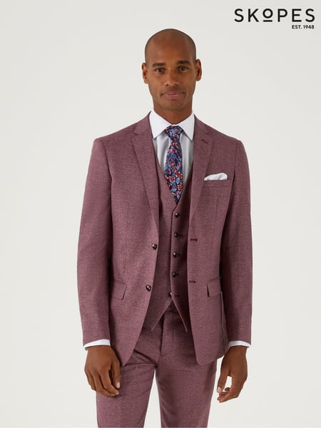 Skopes Red Slim Fit Jodrell Tweed Effect Suit Jacket (H11113) | € 172