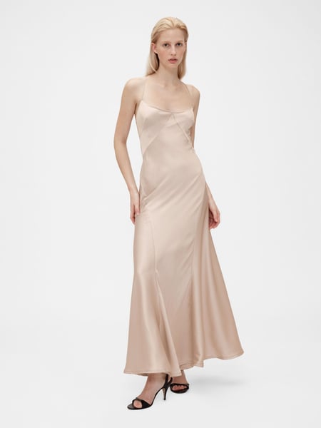 GapStudio Beige Satin Slip Maxi Dress (H11558) | € 187