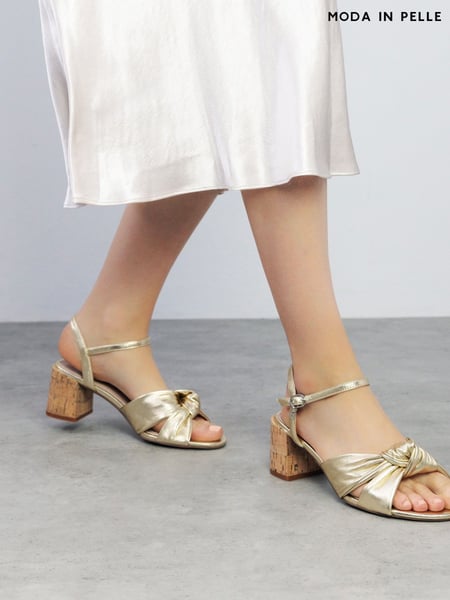 Moda in Pelle Mokara Twist Knot Feature Comfort Block Heel Brown Sandals (H12956) | € 139
