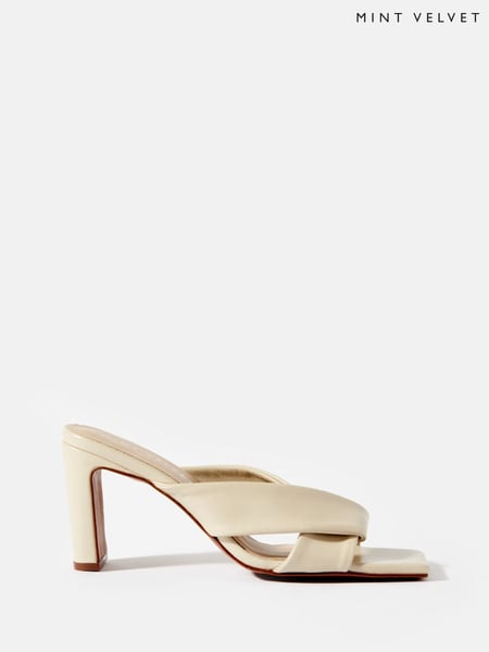 Mint Velvet Cream Cally Leather Sandals (H13903) | € 187
