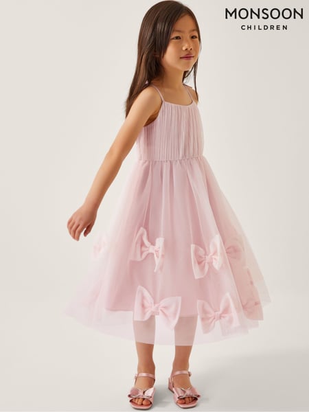 Monsoon Pink Irene Bow Tulle Party Dress (H14391) | € 90 - € 106