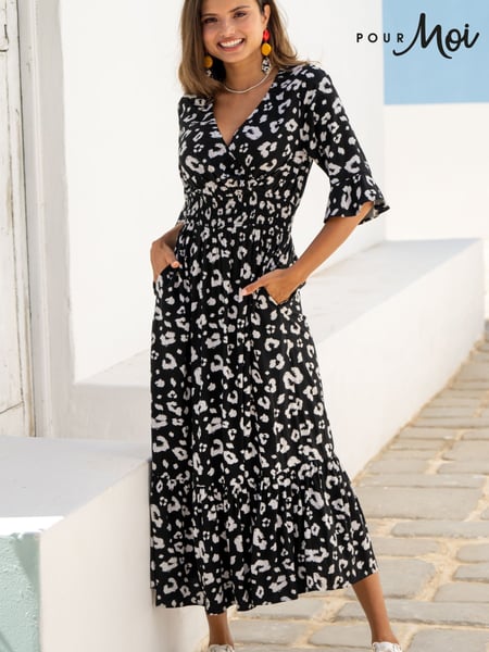 Pour Moi White Carmen Fuller Bust Elasticated Neckline Midaxi Dress (H17192) | € 81