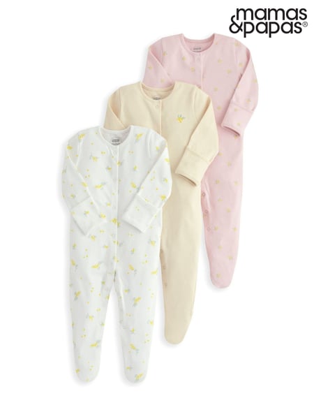 Mamas & Papas 100% Cotton Bicycle Print Sleepsuits 3 Pack (H17929) | € 34