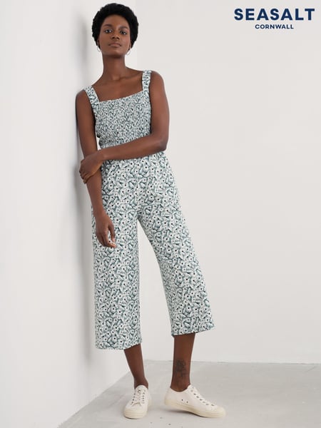 Seasalt Cornwall Green Waxwing Jersey Wide Leg Jumpsuit (H17954) | € 106