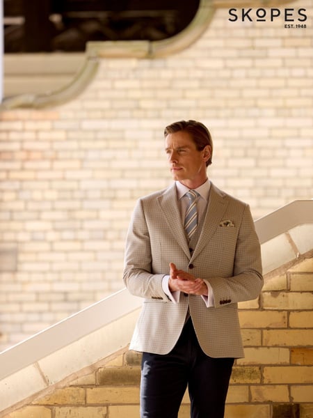 Skopes Grey Tailored Fit Puppytooth Check Carter Blazer Jacket (H19188) | € 186