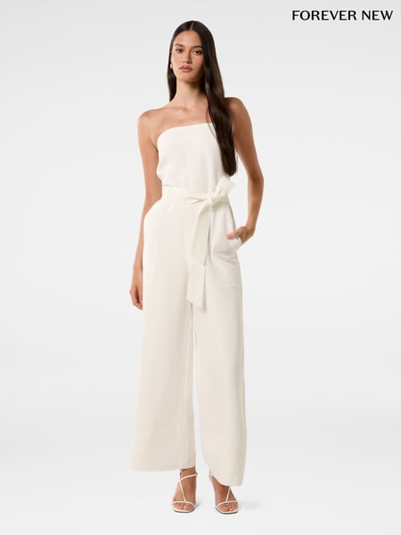 Forever New White Rosa Utility Strappy Jumpsuit (H19576) | € 172