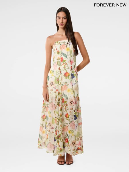Forever New Cream Kimora Strapless Midi Dress (H19600) | € 195