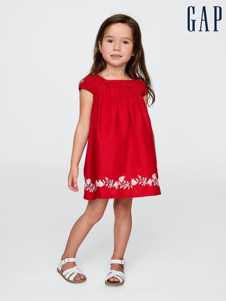 Gap Red Smocked Puff-Sleeve Dress (6mths-5yrs) (H20290) | € 47