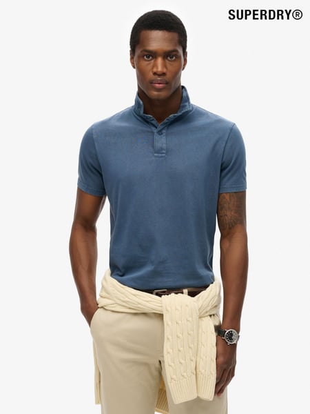 Superdry Blue Essential Jersey 100% Cotton Polo Top (H20891) | € 53
