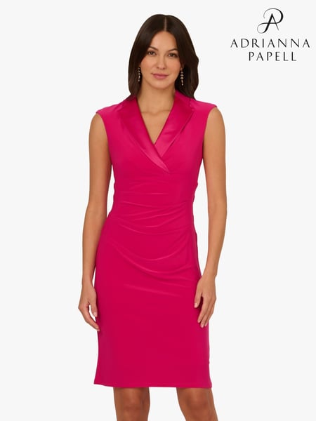Adrianna Papell Pink Jersey Tuxedo Dress (H21567) | € 217