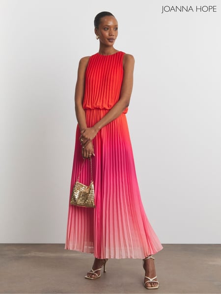 Joanna Hope Red Pleated Ombre Dress (H21895) | € 164