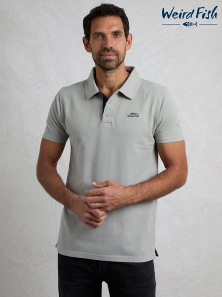 Weird Fish Grey Miles Pique 100% Cotton Polo Shirt (H22392) | € 59
