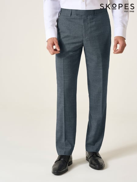 Skopes Grey Tailored Fit Self Check Anthony Suit Trousers (H22447) | € 94