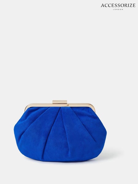 Accessorize Blue Pleated Suedette Clutch Bag (H24281) | € 44