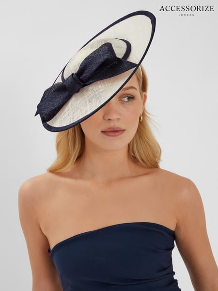Accessorize Black Two Tone Bow Disc Fascinator Hat (H24286) | € 94