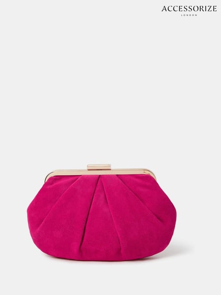 Accessorize Pink Pleated Suedette Clutch Bag (H24291) | € 44