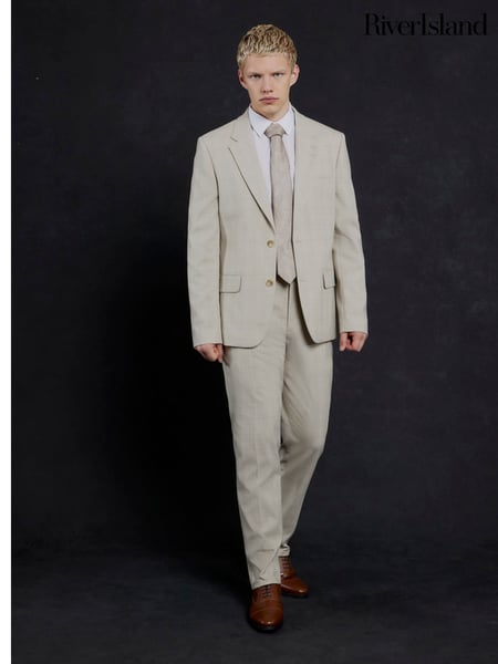 River Island Brown Chrome Slim Fit Check Jacket (H24452) | € 70