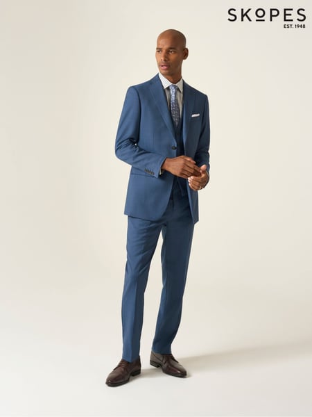 Skopes Blue Tailored Fit Remo Wool Rich Suit Jacket (H25662) | € 203