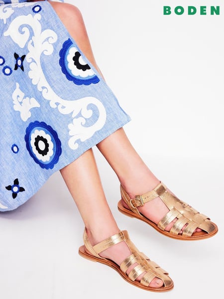 Boden Gold Fisherman Flat Sandals (H25861) | € 148