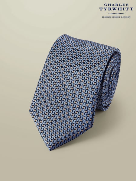 Charles Tyrwhitt Blue Silk Stain Resistant Pattern Tie (H26108) | € 55