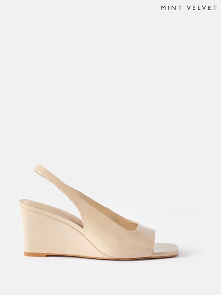 Mint Velvet Natural Sasha Leather Wedge Heels (H26410) | € 187