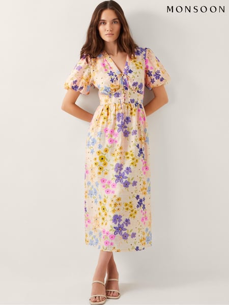 Monsoon Madeline Floral Midi Dress (H26913) | 133 €