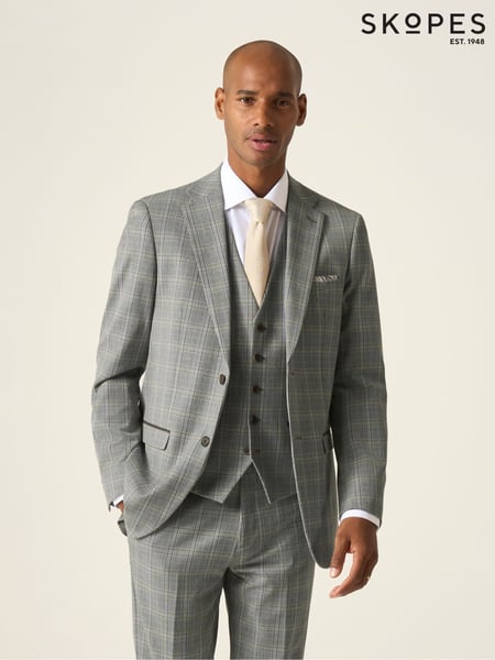 Skopes Grey Tailored Fit Dettori Check Suit Jacket (H27009) | € 179