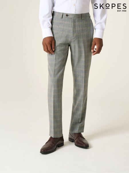 Skopes Grey Tailored Fit Dettori Check Suit Trousers (H27013) | € 94