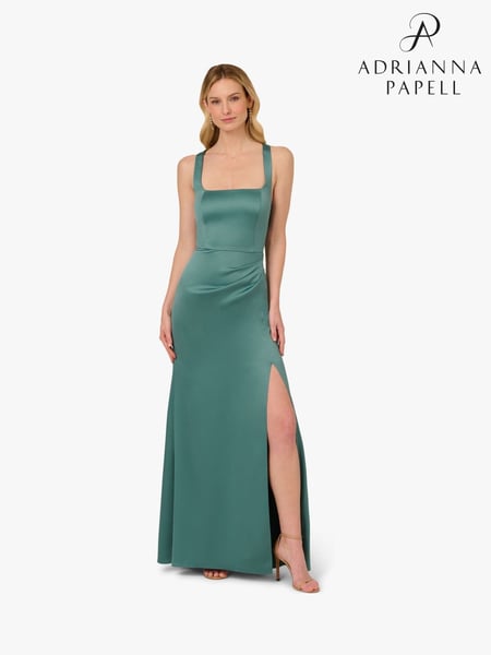 Adrianna Papell Green Sleeveless Satin Crepe Gown (H27259) | € 310