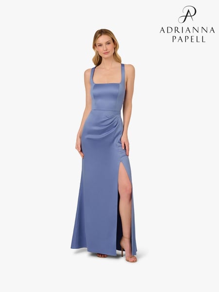 Adrianna Papell Blue Sleeveless Satin Crepe Gown (H27272) | € 310