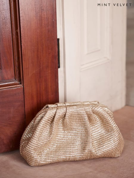 Mint Velvet Gold Metallic Clutch Bag (H30587) | € 123