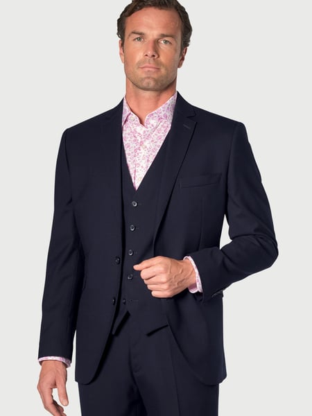 Brook Taverner Blue Wool Blend Suit Jacket (H41331) | € 232