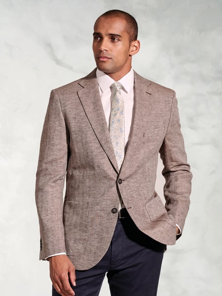 Brook Taverner Brown Linen Blend Jacket (H41339) | € 201