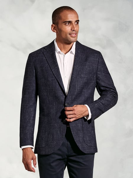 Brook Taverner Blue Textured Wool Jacket (H41359) | € 279