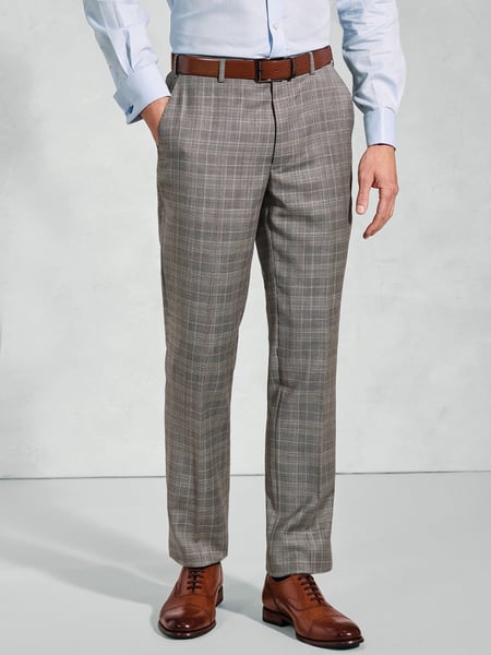 Brook Taverner Brown Wool POW Check Suit Trousers (H41365) | € 187