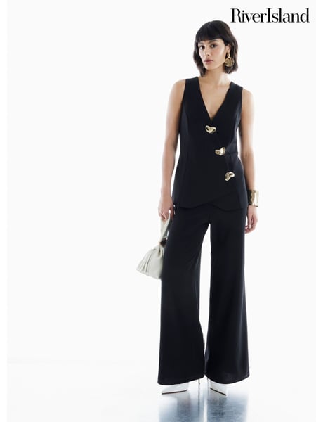 River Island Black Waistcoat Hybrid Jumpsuit (H42789) | € 83