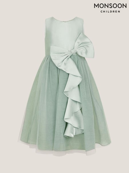 Monsoon Green Waterfall Bow Tulle Dress (H42871) | € 86 - € 101