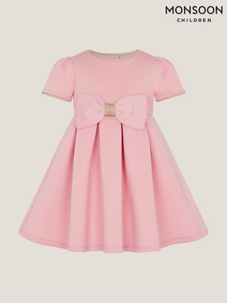 Monsoon Pink Baby Short Sleeve Bow Dress (H42874) | € 53 - € 56