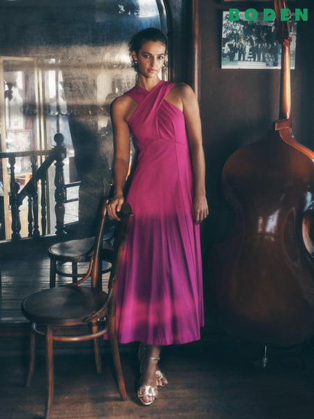 Boden Pink Cross Front Ponte Dress (H45334) | € 182