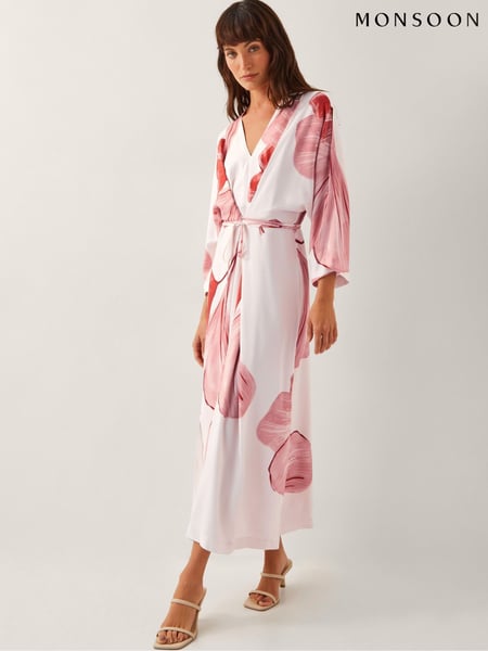 Monsoon Natural June Floral Print Kimono Maxi Dress (H46793) | € 218