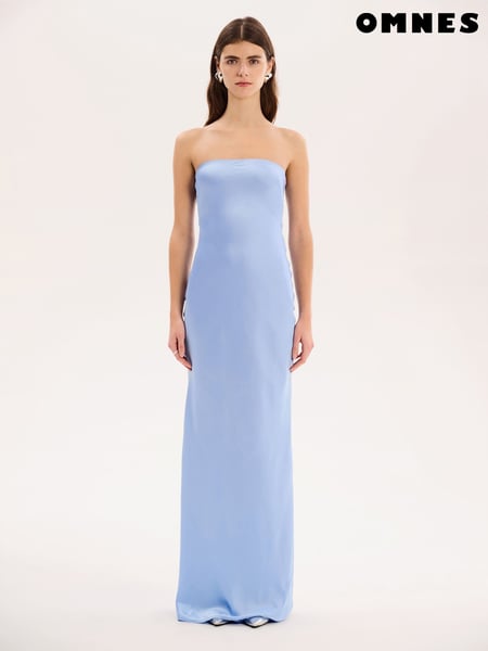 Omnes Blue Amdra Strapless Bandeau Maxi Dress (H47184) | € 123